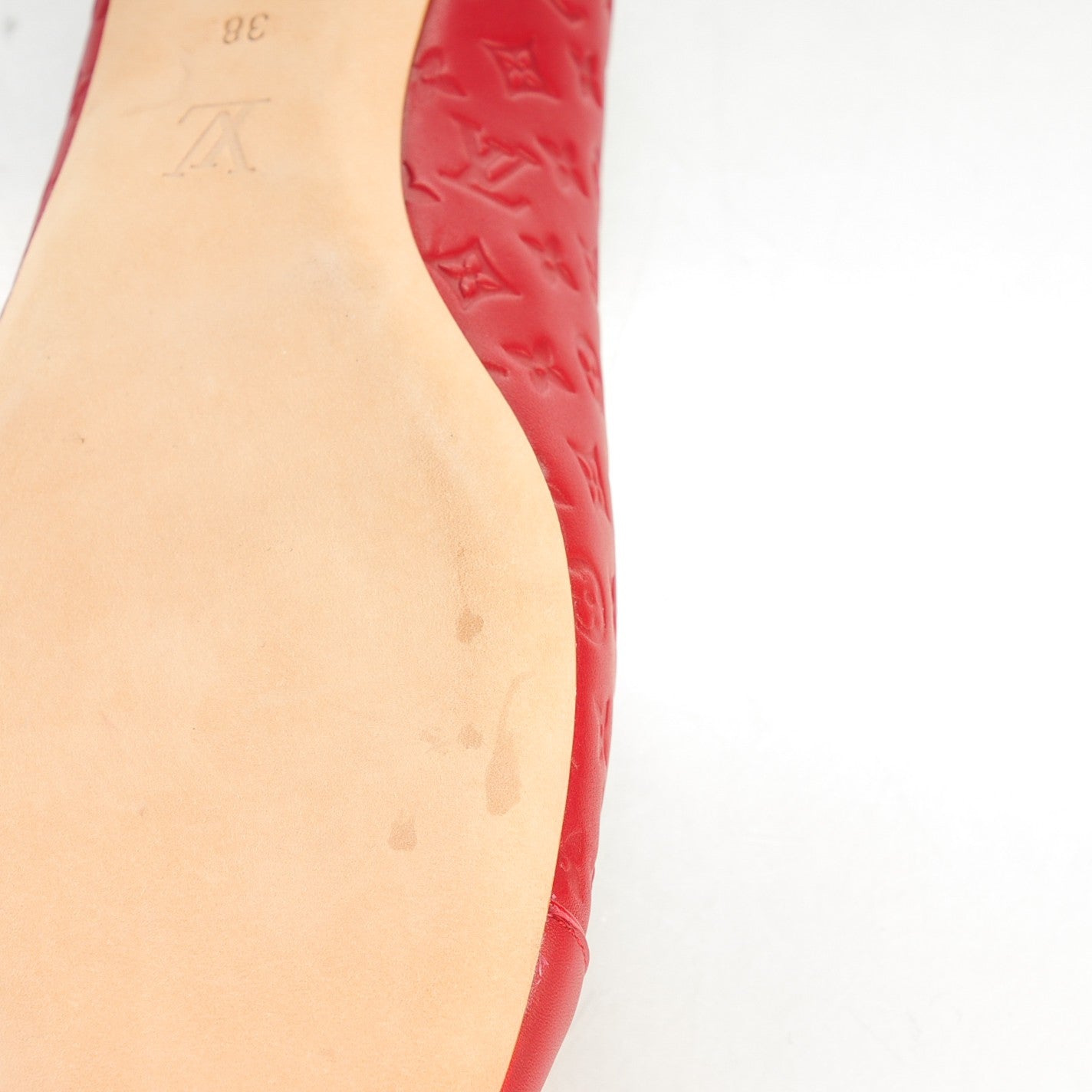 Louis Vuitton Calfskin Embossed Monogram Debbie Ballerina Flats 38 9 of 10