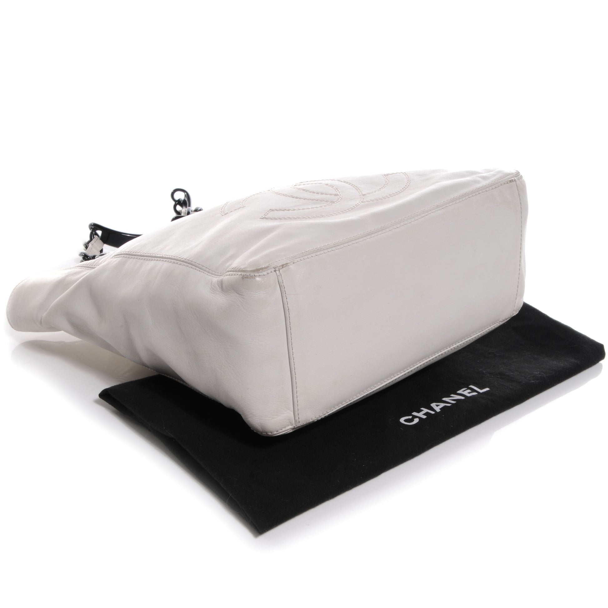 Chanel Lambskin Chain CC Small Tote White 4 of 8