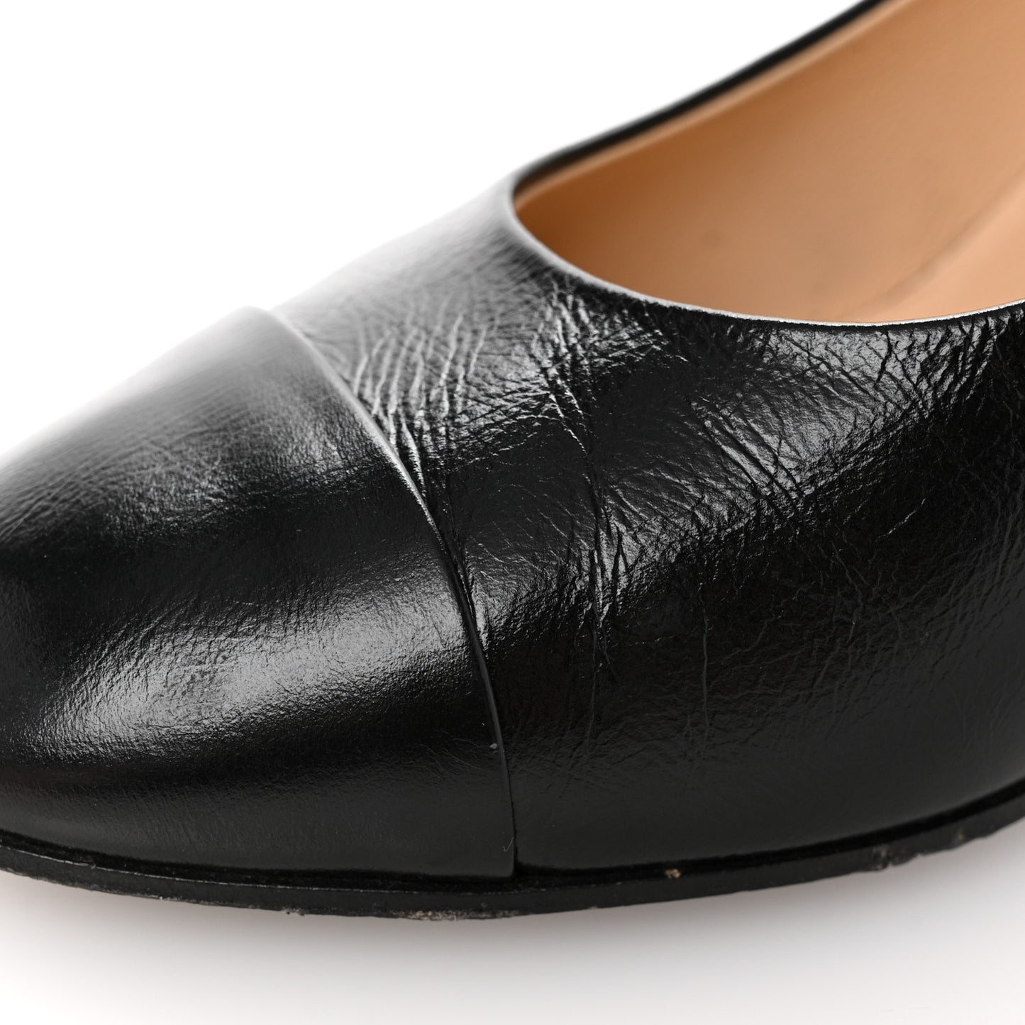 Calfskin Cap Toe CC Pumps 39 Black