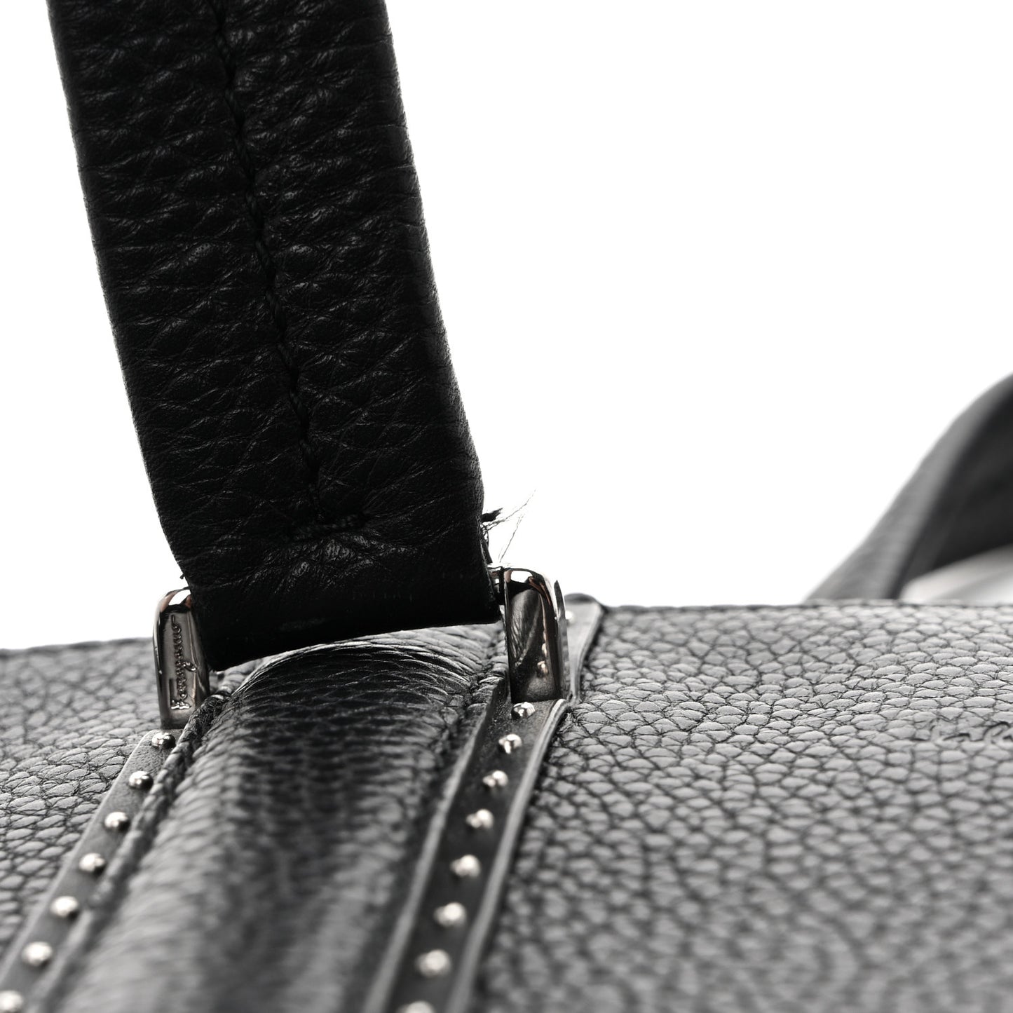 Calfskin Studded Firenze Briefcase Black