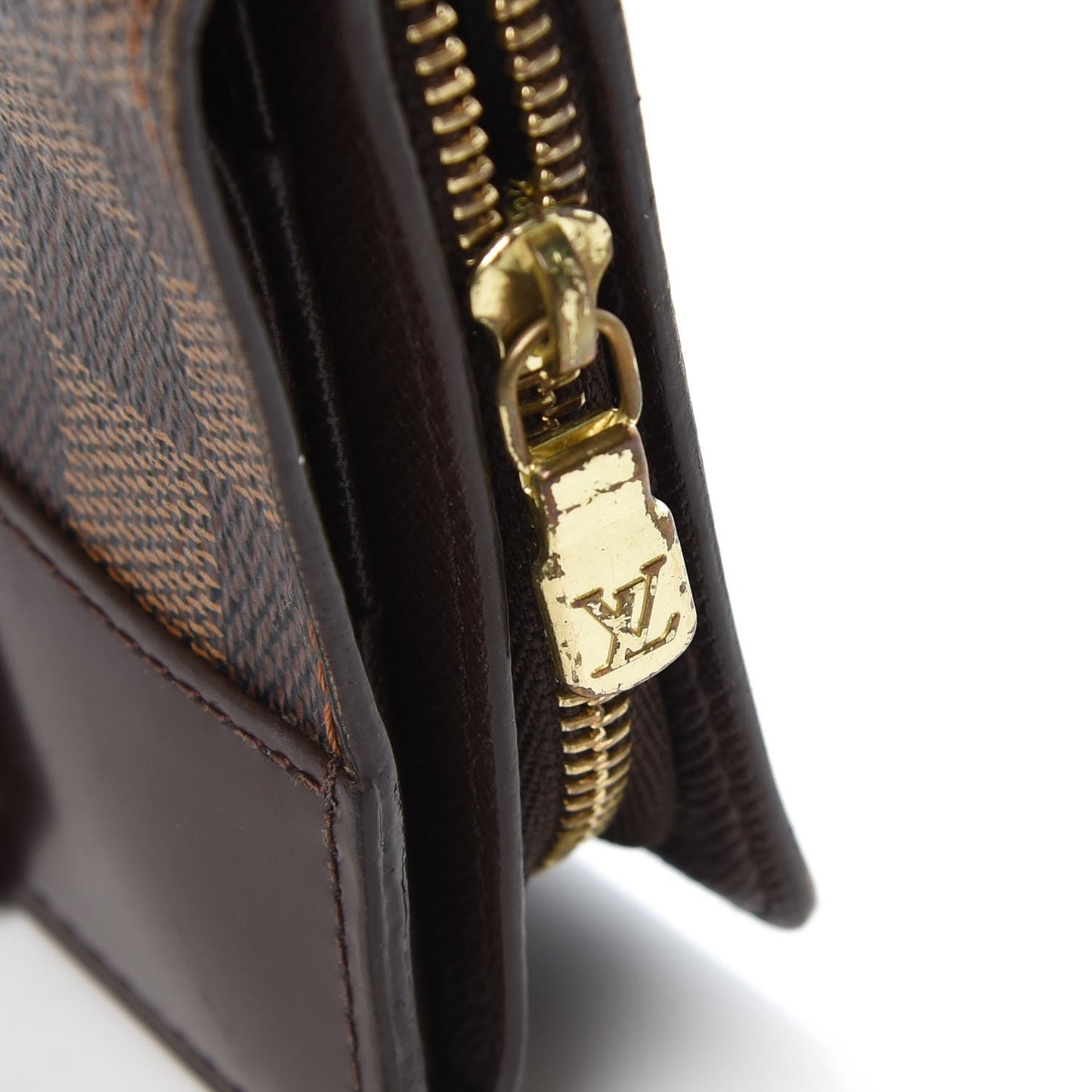 Damier Ebene Zippe Zipped Compact Wallet