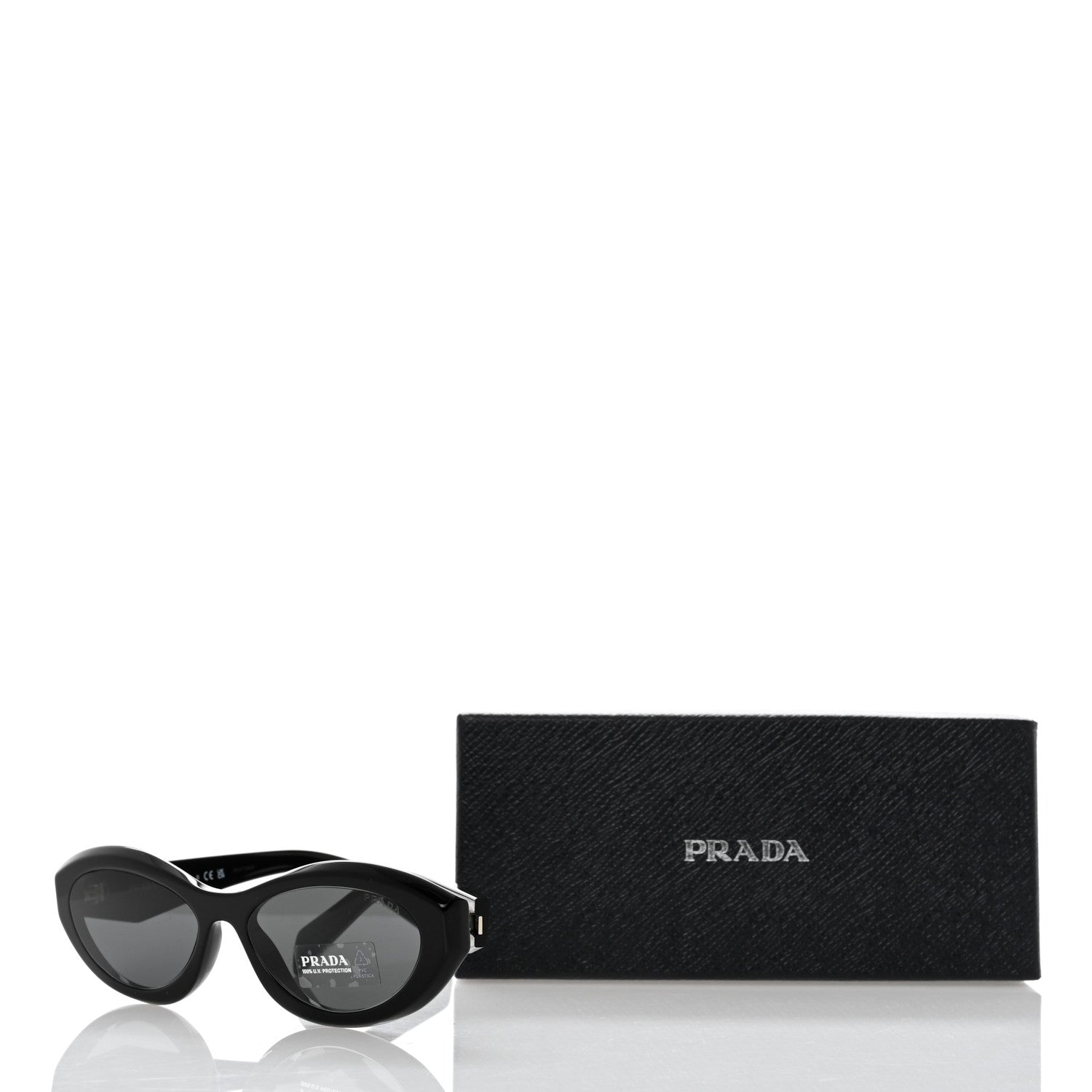 Prada Acetate Oval Sunglasses SPR 26Z Black 8 of 8