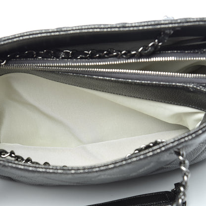 Chanel Metallic Caviar Quilted CC Tote Dark Silver 7 of 12