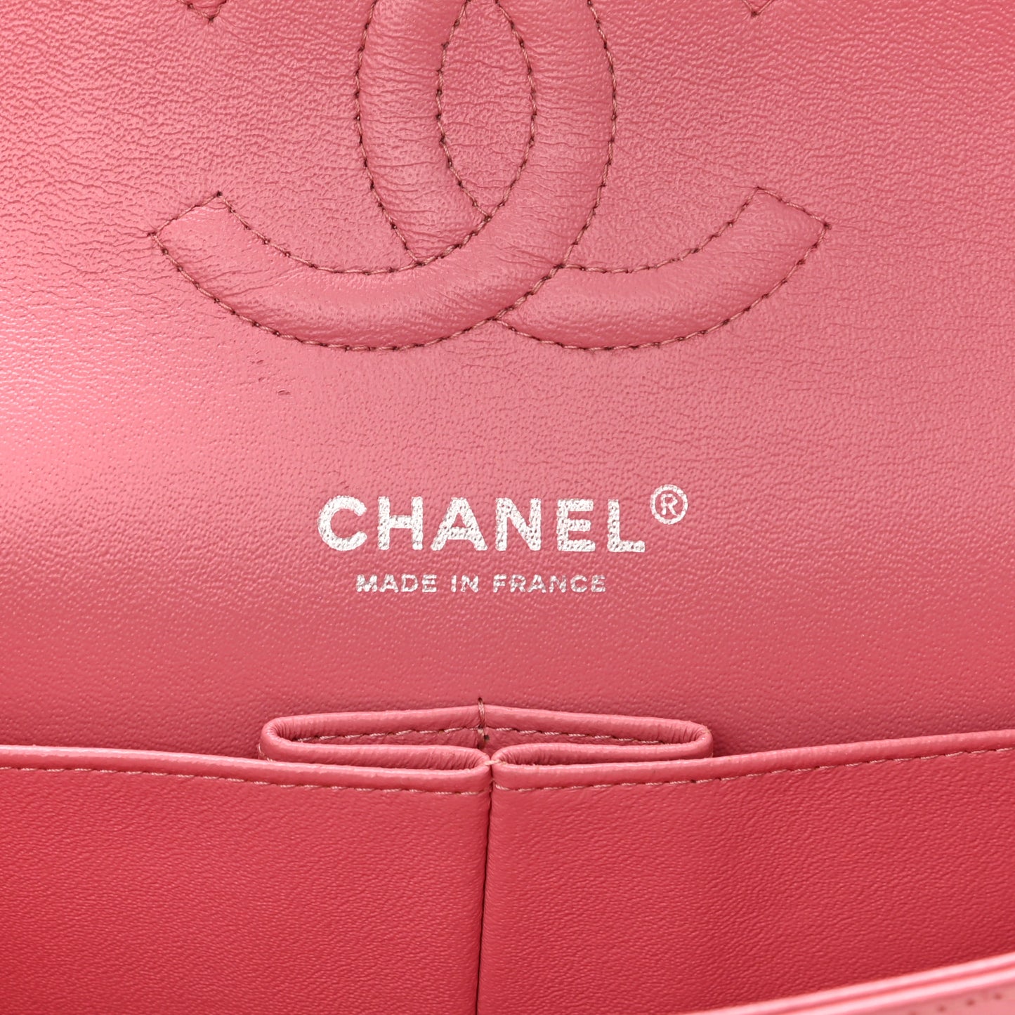 Lambskin Quilted Medium Double Flap Pink