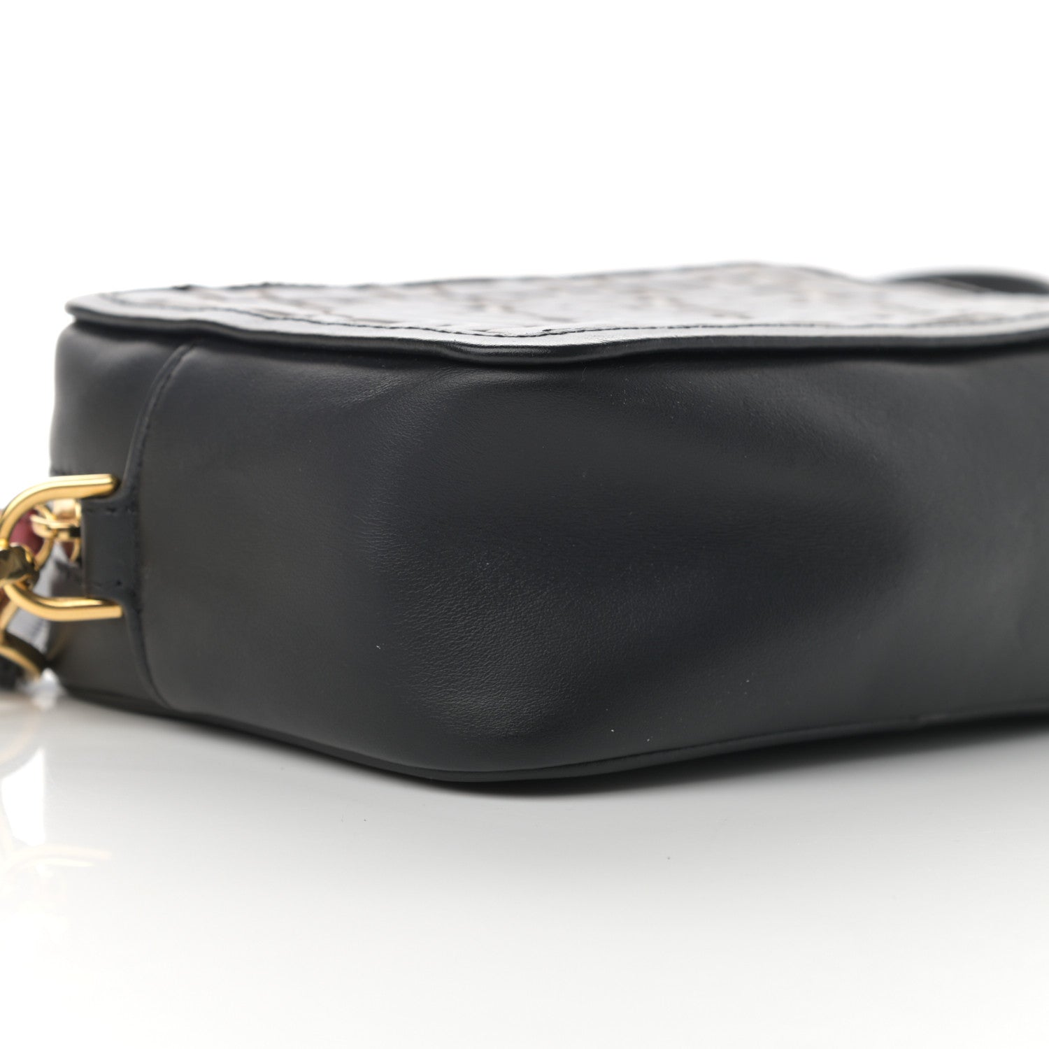 Fendi Vitello Century Bi-Color FF 1974 Embossed Mini Camera Case Maya Black 9 of 17