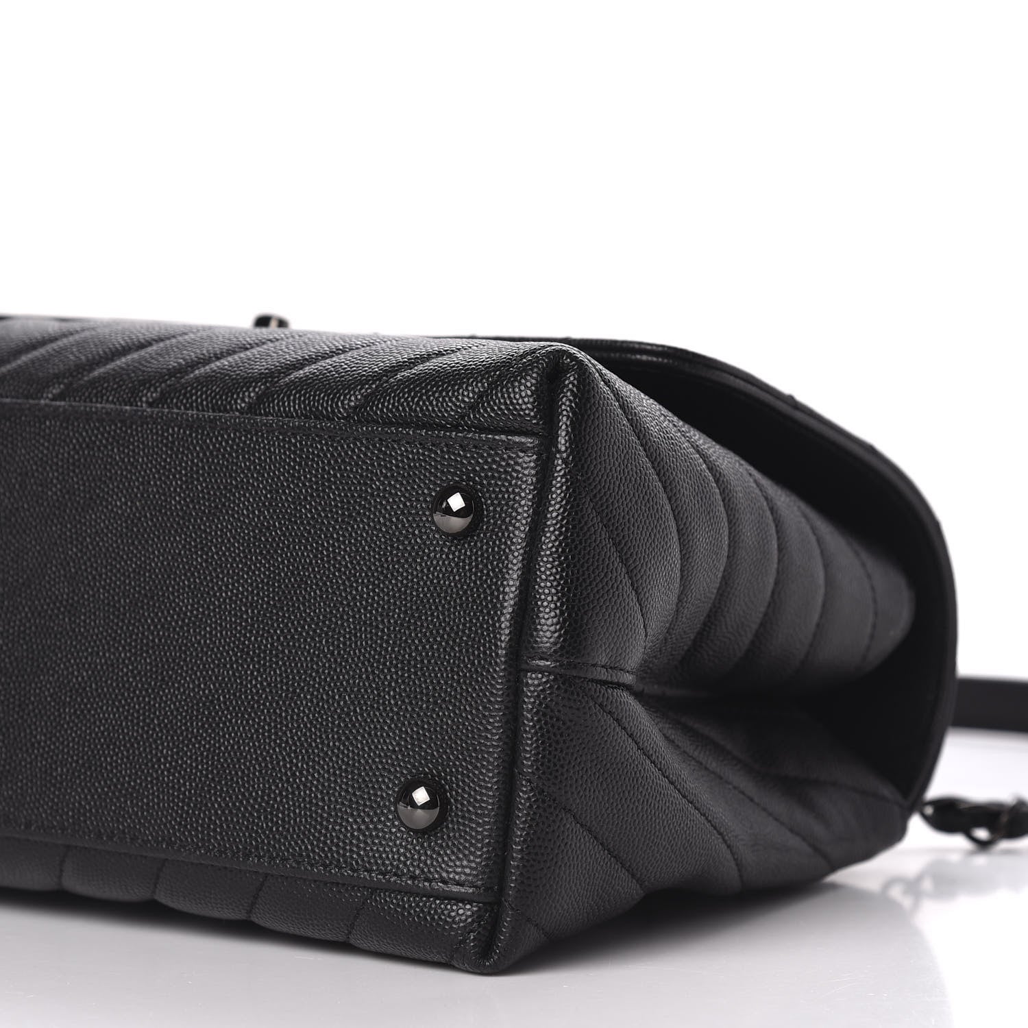 Chanel Caviar Chevron Quilted Small Coco Handle Flap So Black 7 of 9