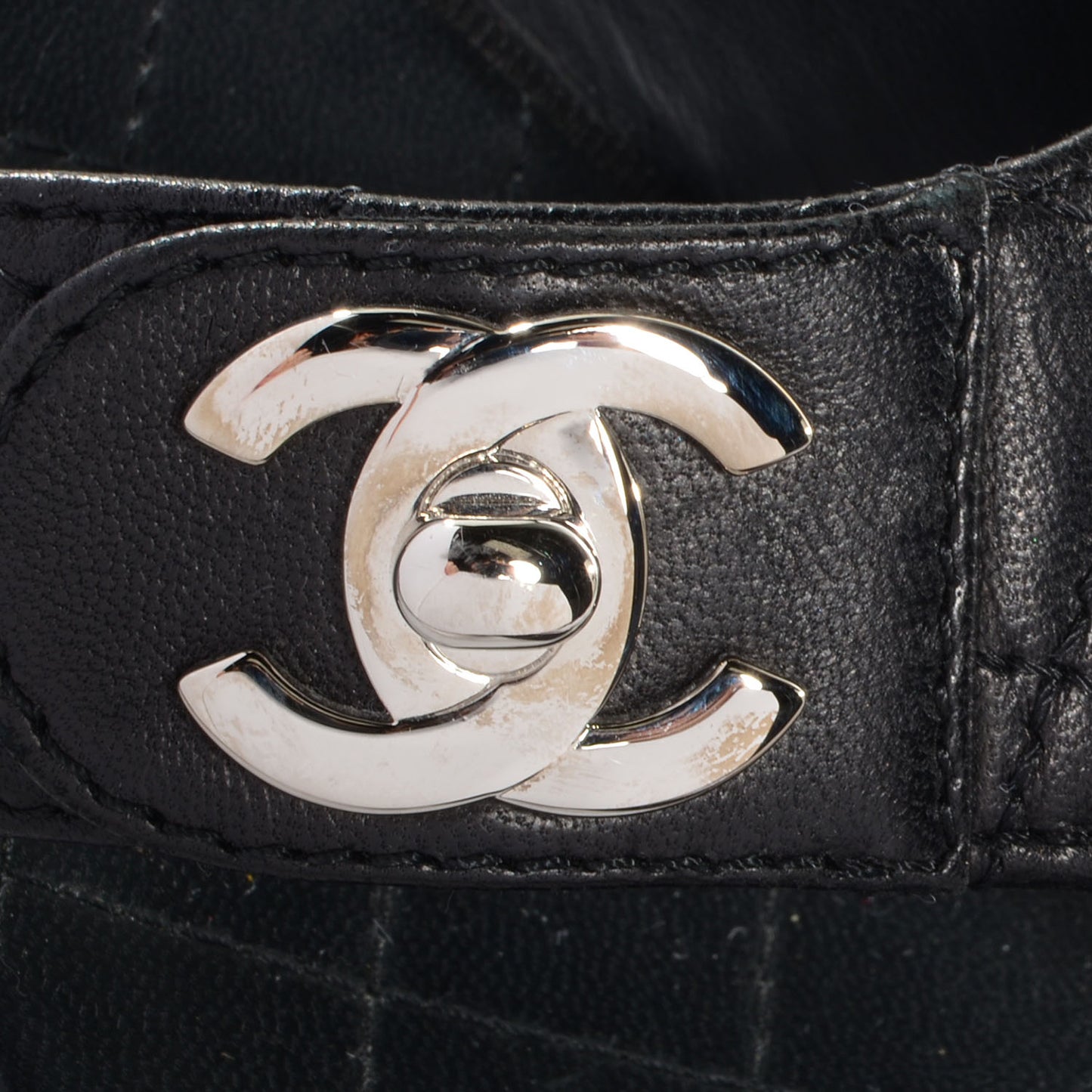 Lambskin Quilted CC Turnlock Sandals 36.5 Black