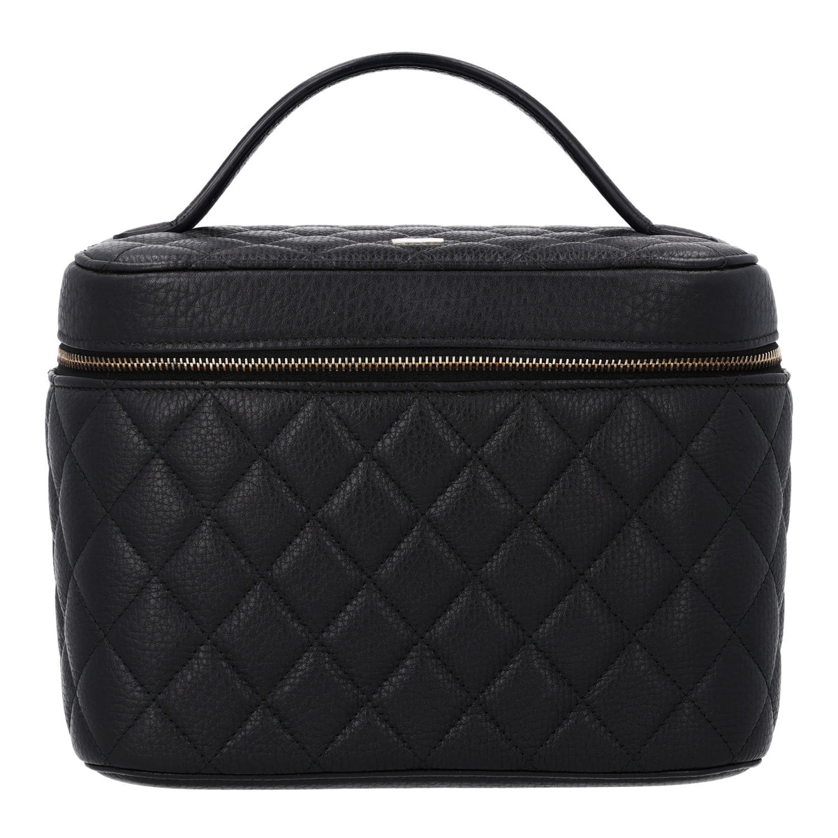 Caviar Quilted Large Vanity Pouch Black