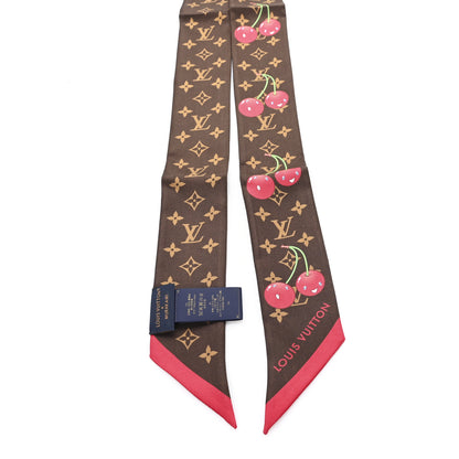 Louis Vuitton LV X TM Silk Monogram Cerises Bandeau Brown 2 of 3