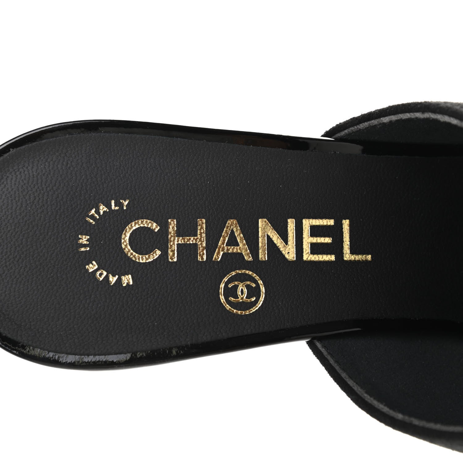 Chanel Suede Patent Calfskin Cap Toe Pearl Mule 39 Black 6 of 8