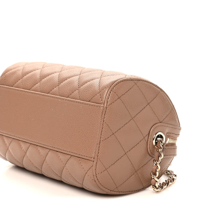 Chanel Caviar Quilted Barrel Clutch With Chain Brown 10 of 10