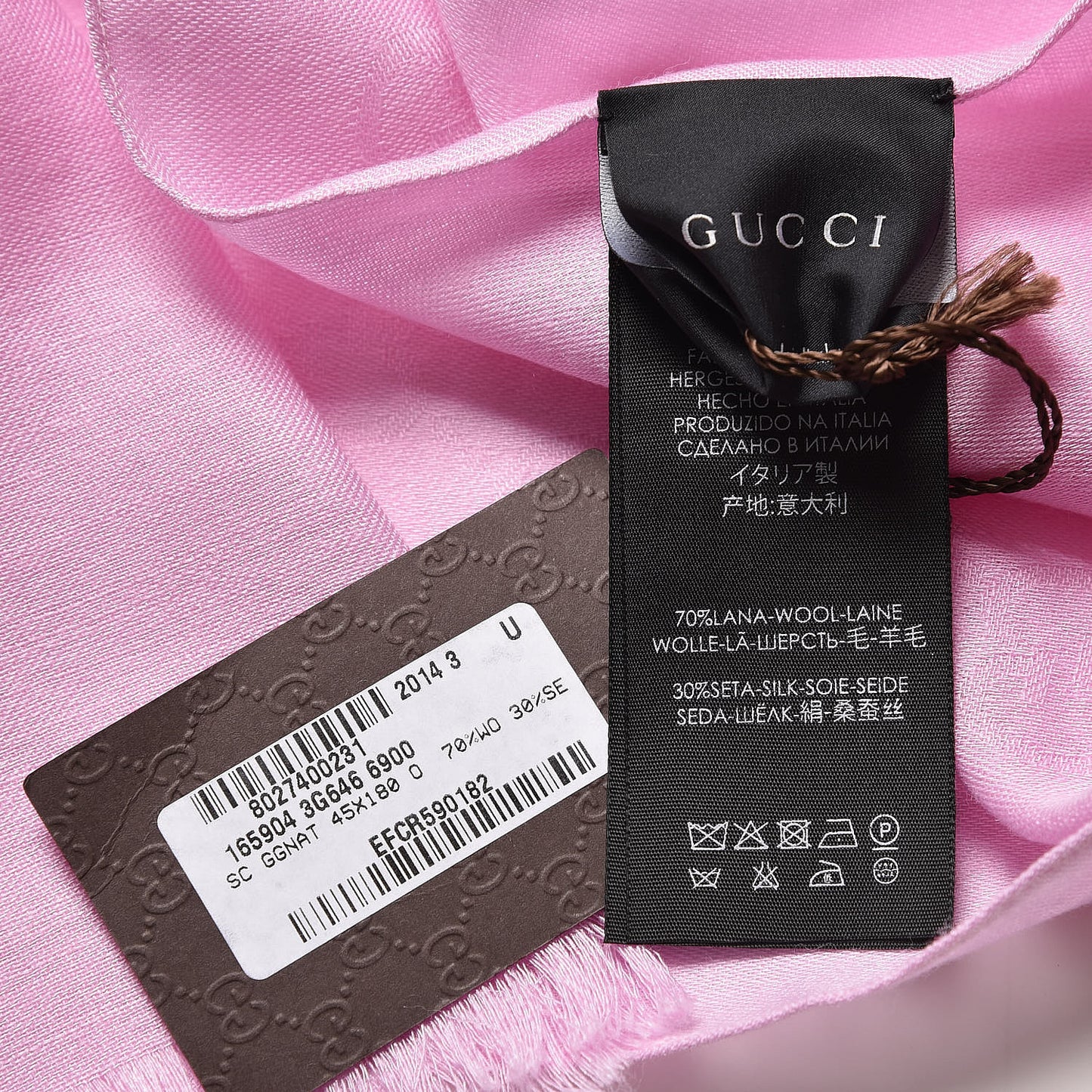 Wool Silk GG Monogram GGNat Scarf Rose