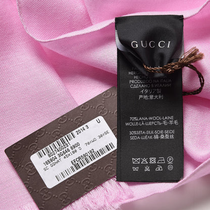 Gucci Wool Silk GG Monogram GGNat Scarf Rose 4 of 4