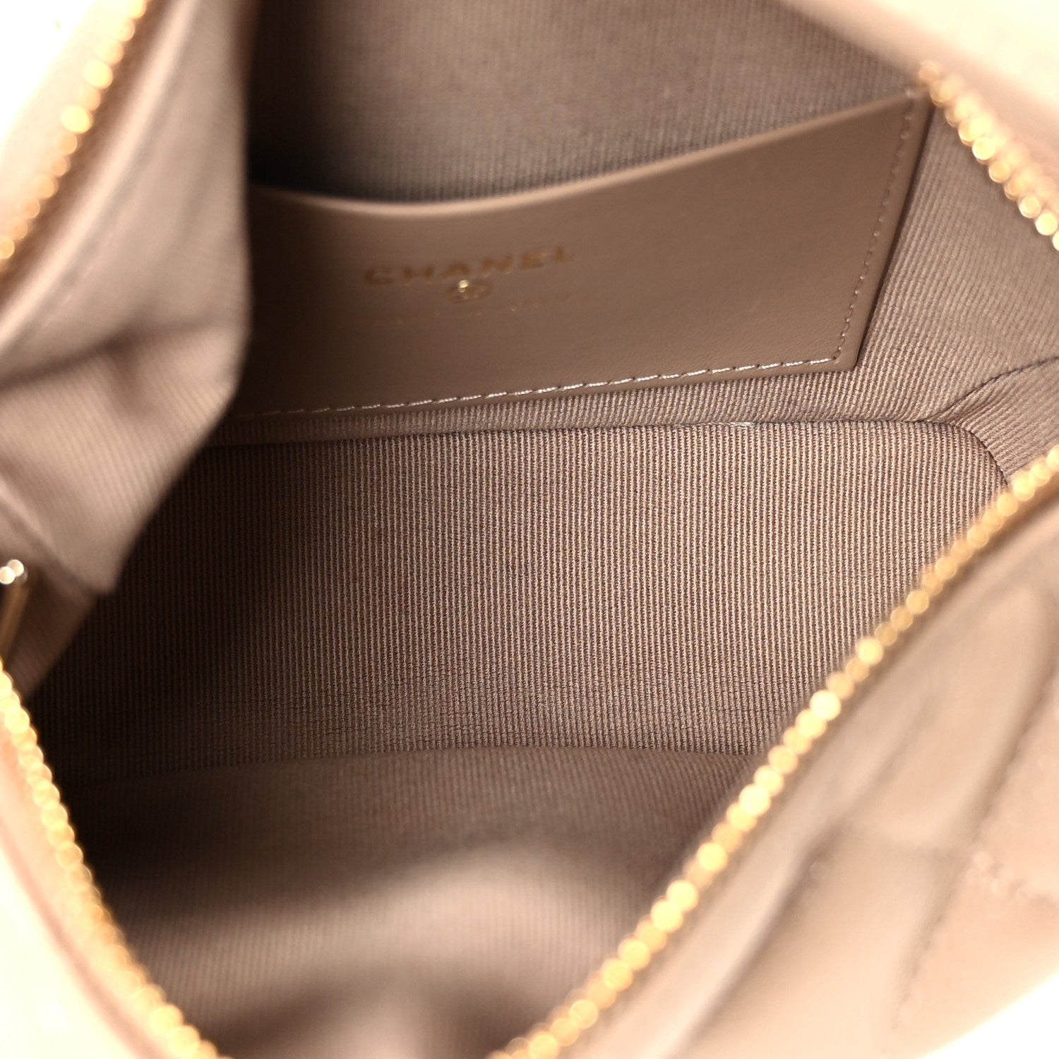 Chanel Caviar Quilted Hobo Clutch With Chain Dark Beige 5 of 11