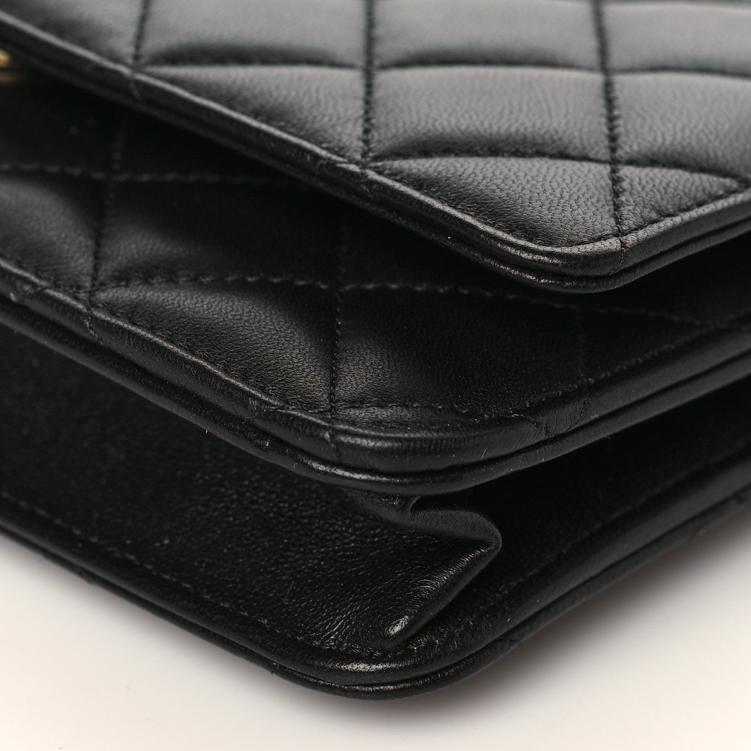 Chanel Lambskin Quilted Wallet On Chain WOC Black 10 of 11