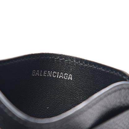 Balenciaga Grained Calfskin Logo Cash Rounded Card Holder Black White 5 of 6
