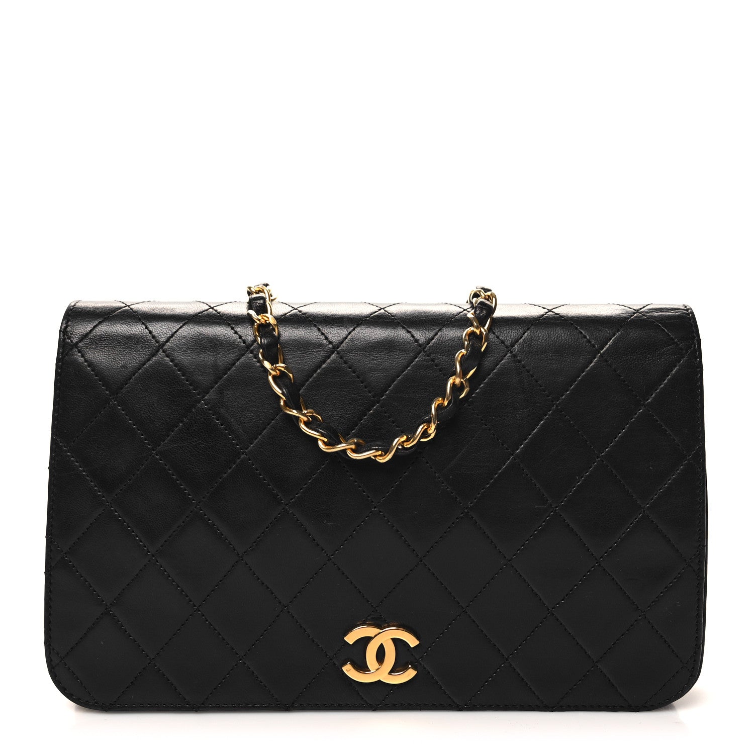Chanel Lambskin Quilted Small Single Flap Black 1 of 12