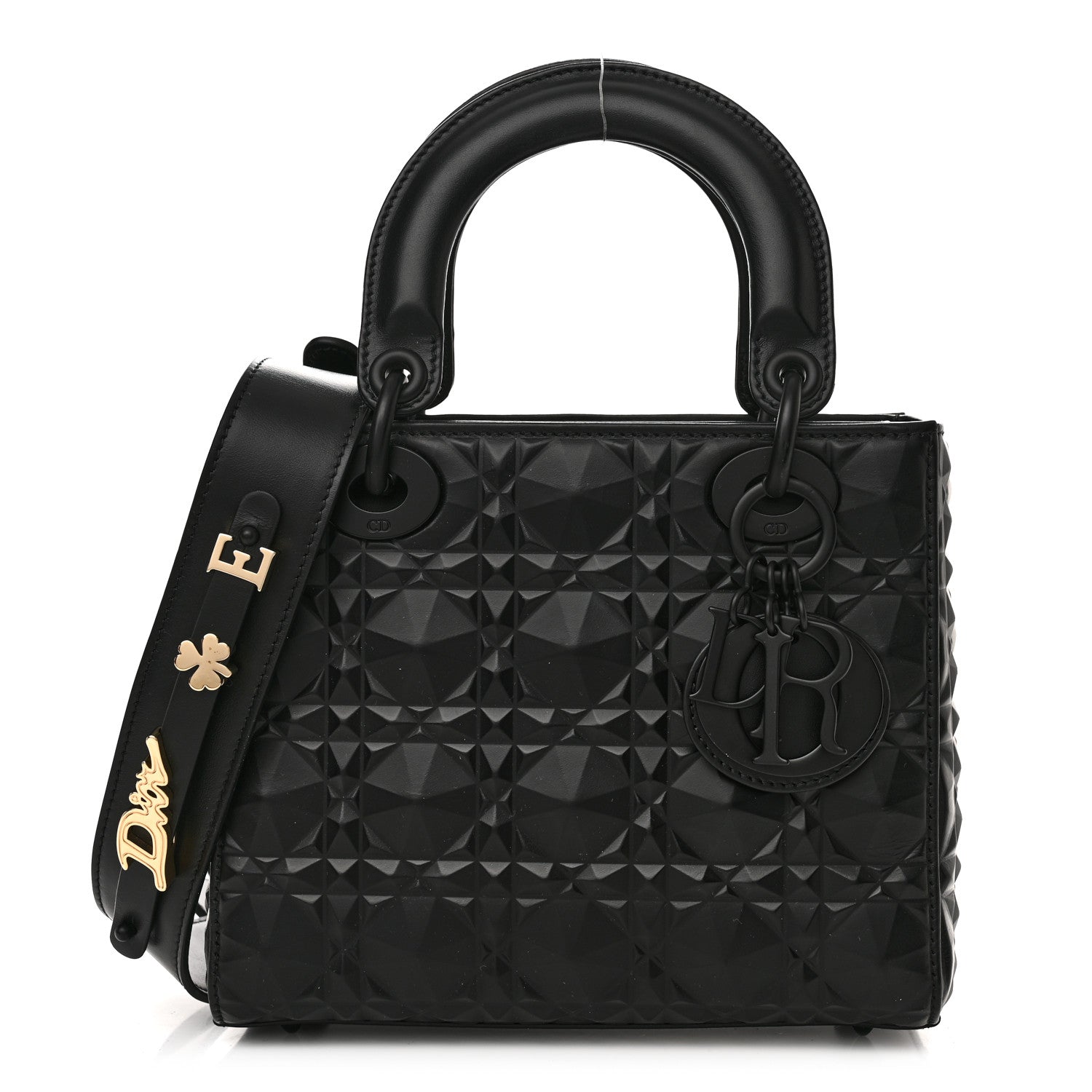 Christian Dior Calfskin Cannage Diamond Small My ABCDior Lady Dior Black 1 of 11