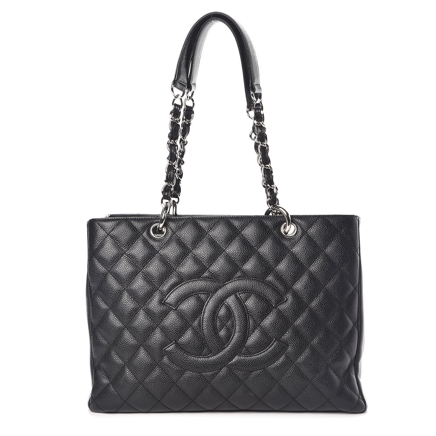 Caviar Quilted Grand Shopping Tote GST Black