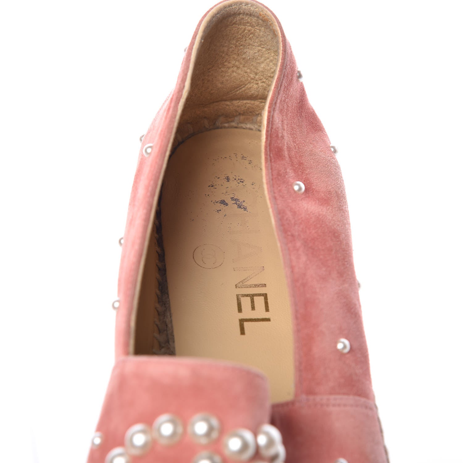 Chanel Suede Pearl CC Espadrilles 37 Pink 10 of 19
