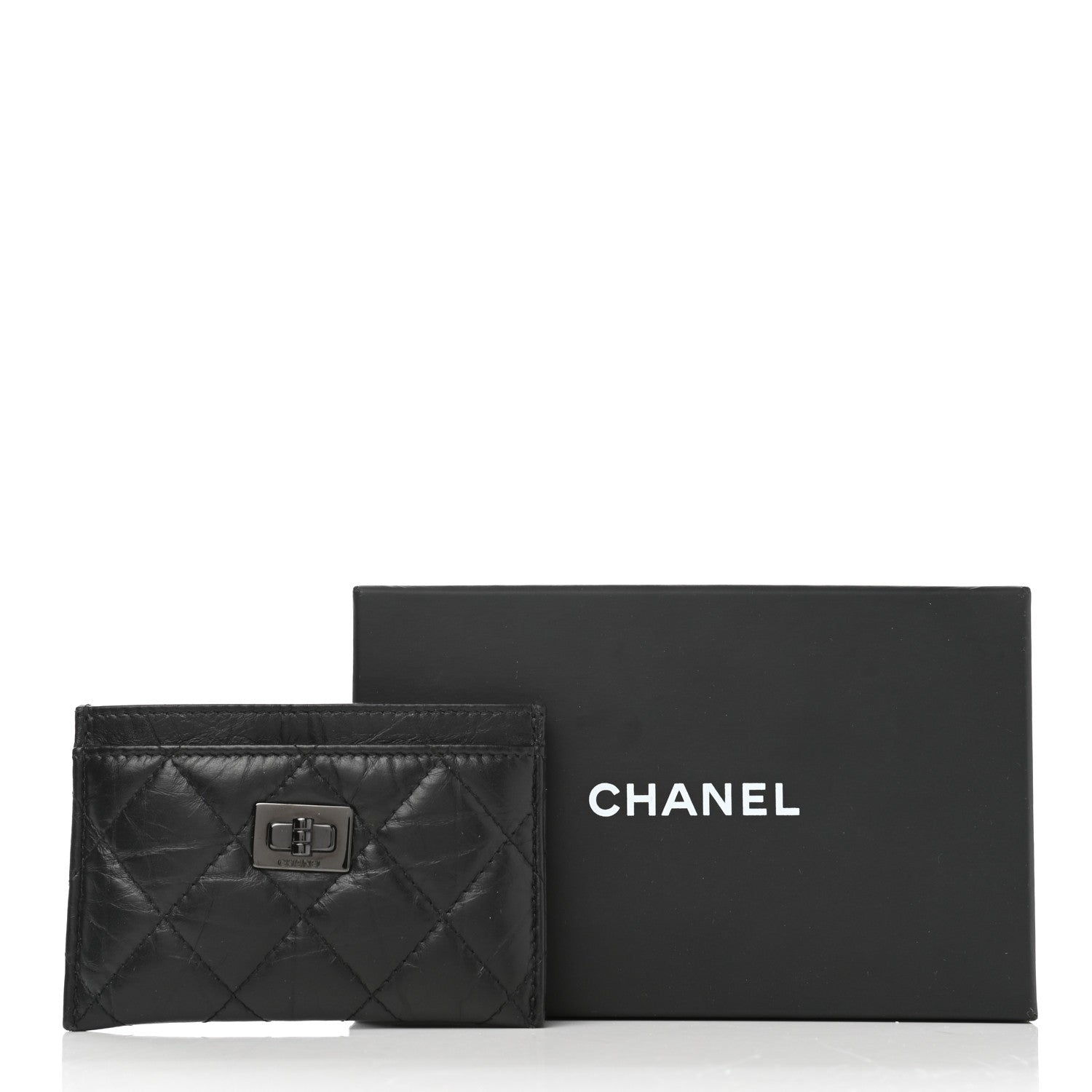 Chanel Aged Calfskin Quilted Reissue Card Holder So Black 9 of 9
