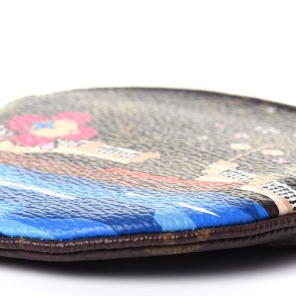 Louis Vuitton Monogram 2019 Christmas Animation Round Coin Purse Blue 8 of 9