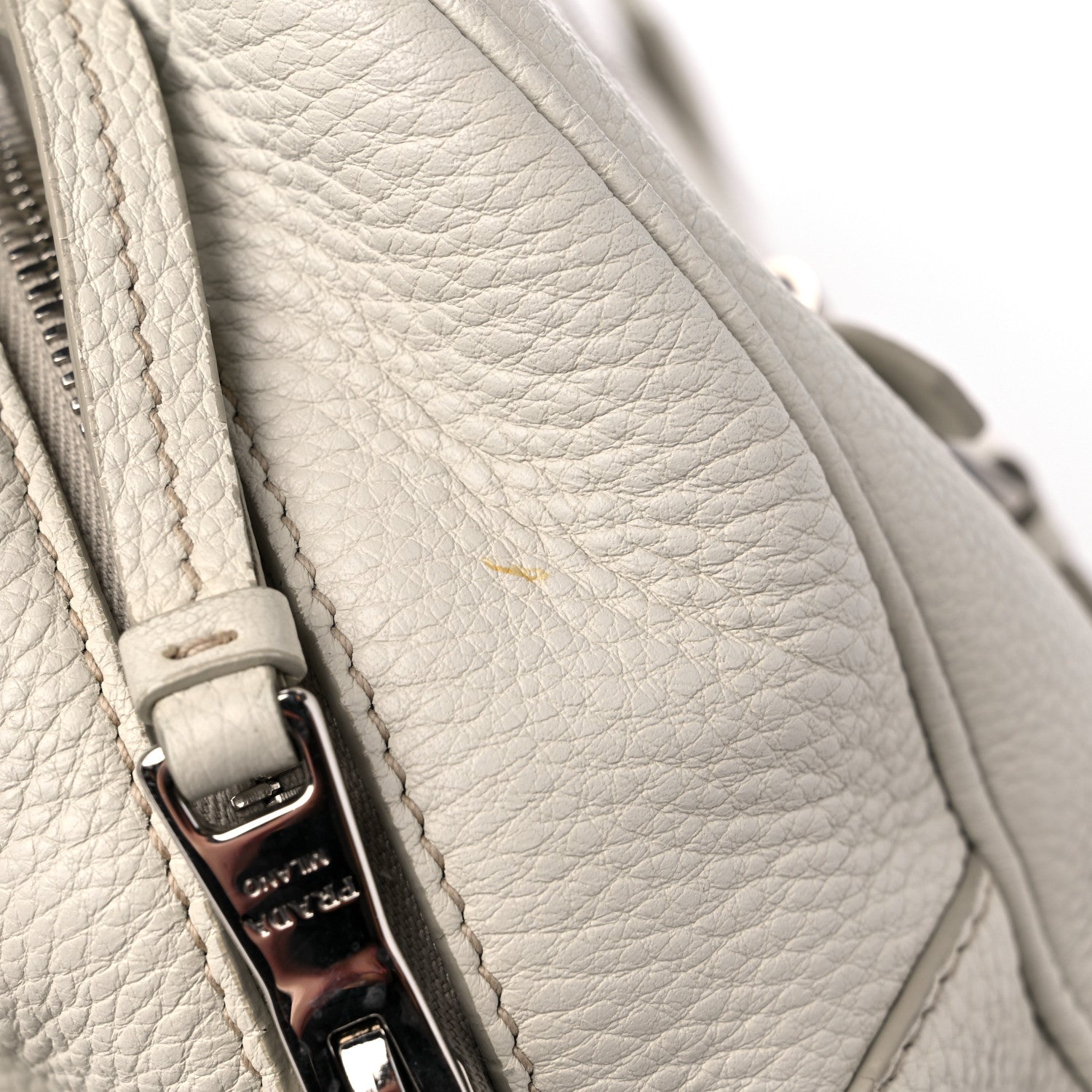 Prada Vitello Phenix Bowling Bag Talco 16 of 21