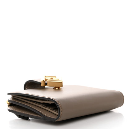 Fendi Vitello King Cruise FF Diamonds Compact Wallet Tartufo Tortora 4 of 10