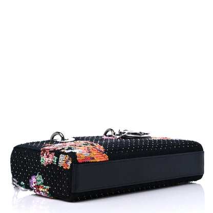 Christian Dior Embroidered Beaded Floral Lady D-Joy Black Multicolor 4 of 11