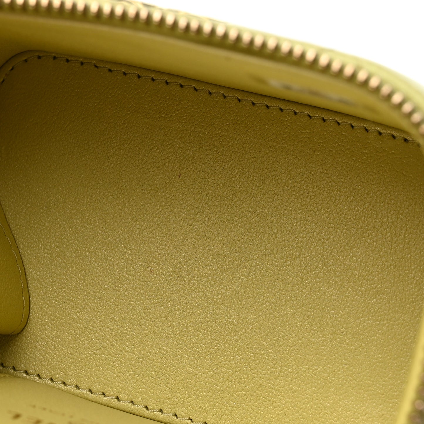 Lambskin Quilted CC Mini Vanity Case With Chain Light Green