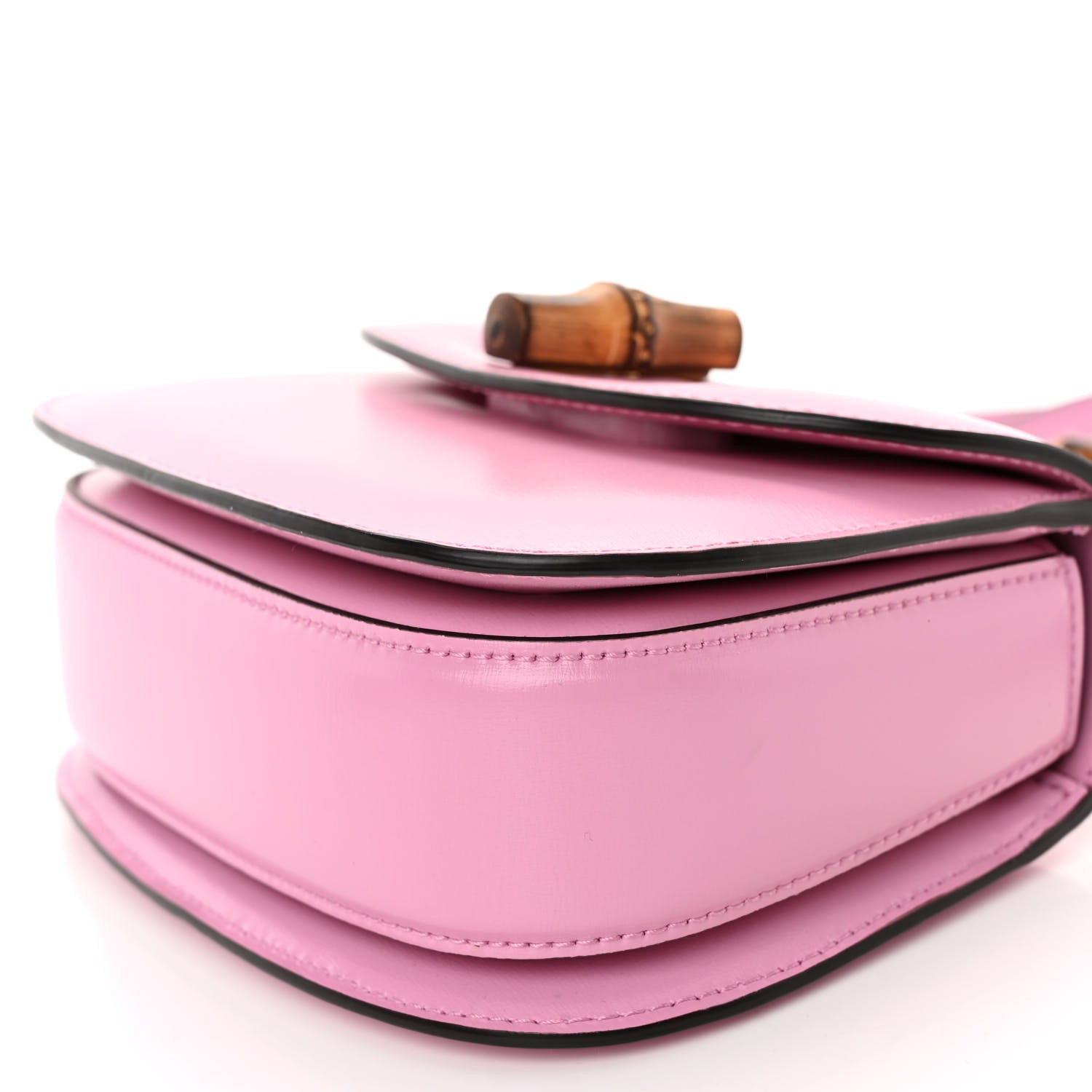 Gucci Boarded Dyana Lux Calfskin Web Mini Bamboo 1947 Top Handle Bag Nice Pink 9 of 10