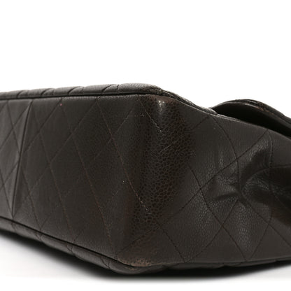 Chanel Caviar Quilted Jumbo Single Flap Dark Brown 10 of 10