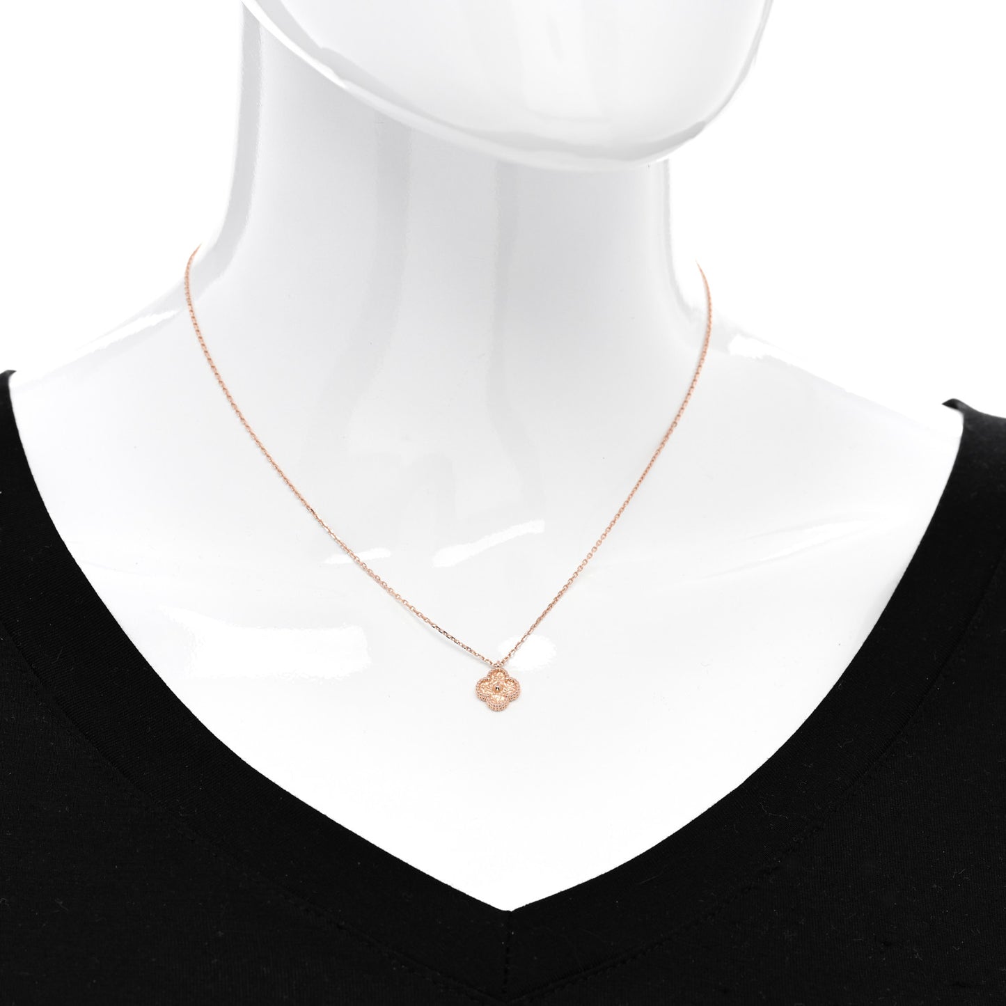 18K Rose Gold Sweet Alhambra Pendant Necklace