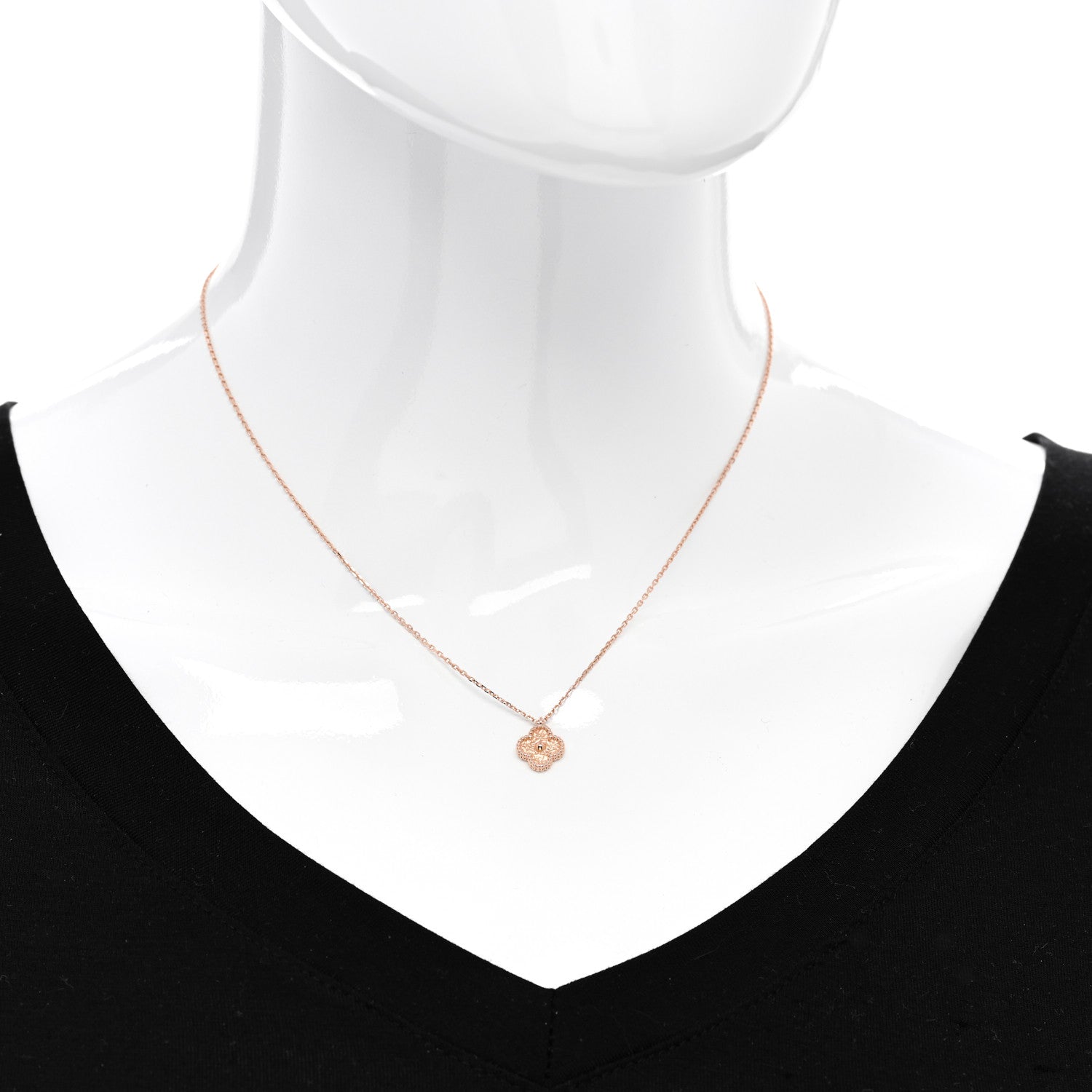 Van Cleef & Arpels 18K Rose Gold Sweet Alhambra Pendant Necklace 2 of 6