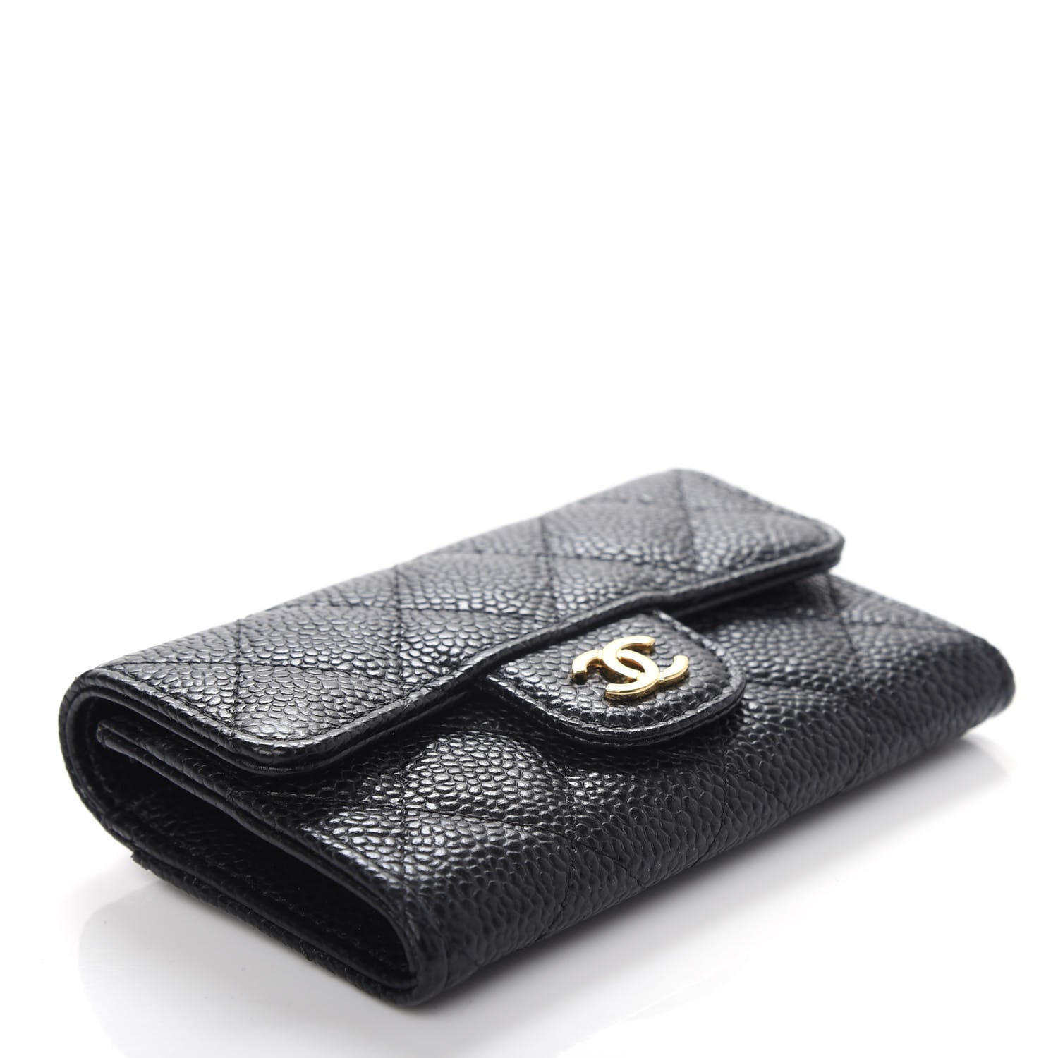 Chanel Caviar Quilted Flap Card Holder Wallet Black 4 of 9