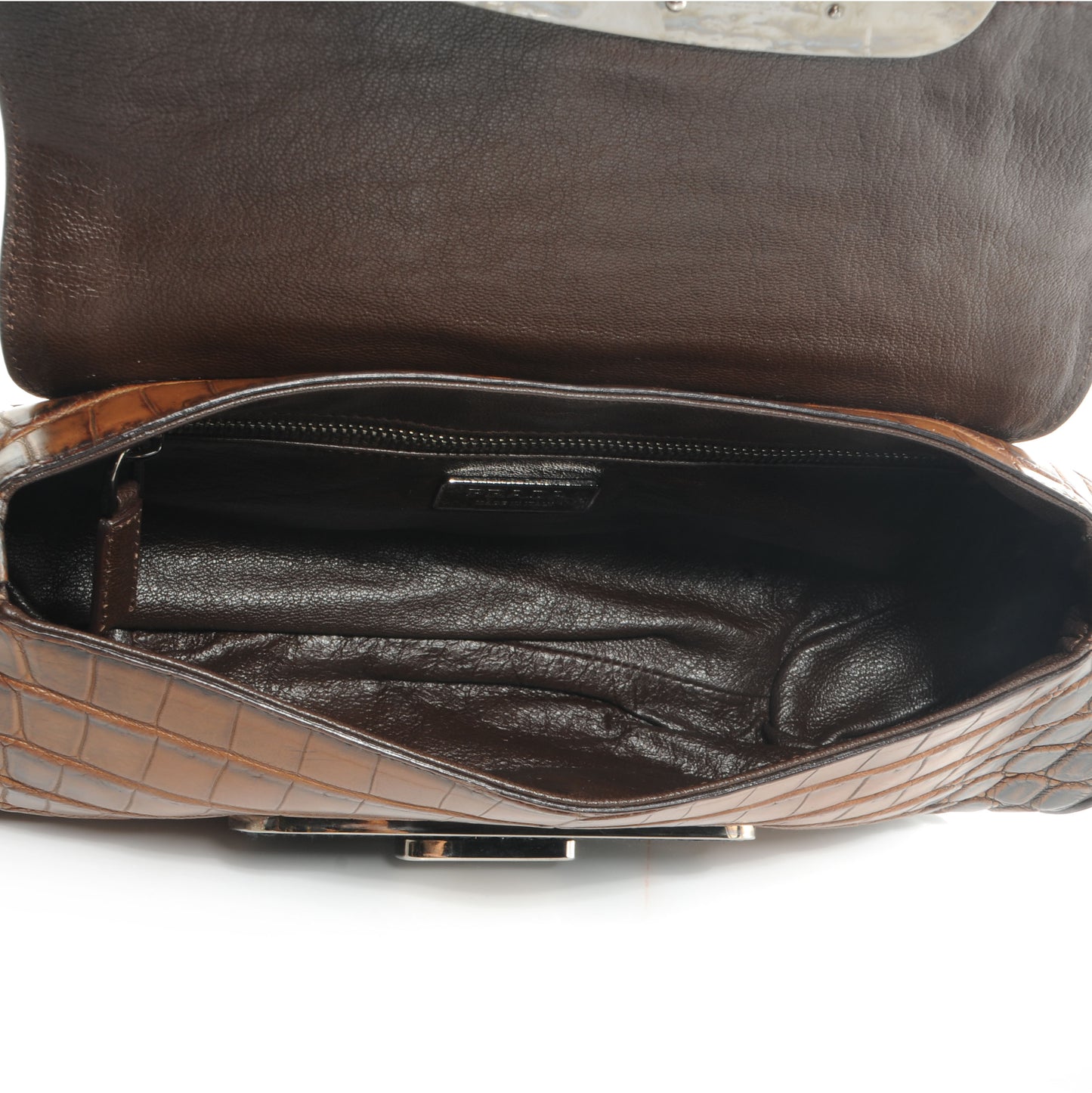 Crocodile Jeweled Antik Shoulder Bag Tabacco Black
