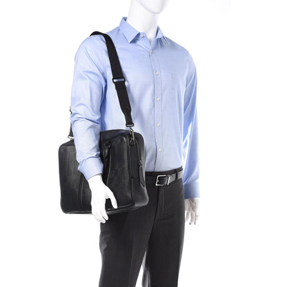 Burberry Heritage Grain Check Embossed Briefcase Black 2 of 10
