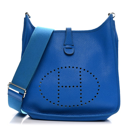 Hermes Taurillon Clemence Evelyne III PM Bleu Hydra 1 of 14