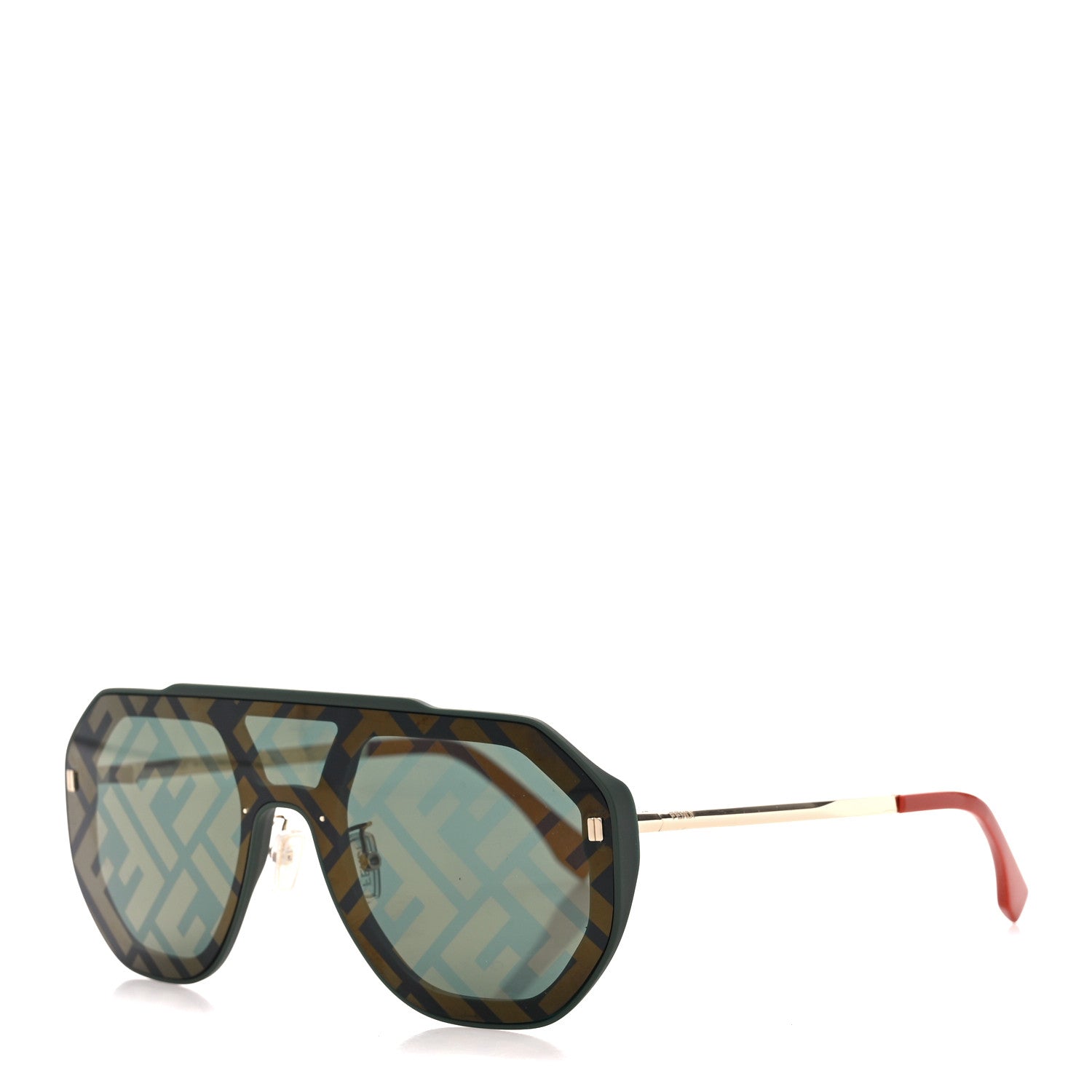 Fendi Acetate FF Aviator Sunglasses FE40006U Black Red 1 of 9
