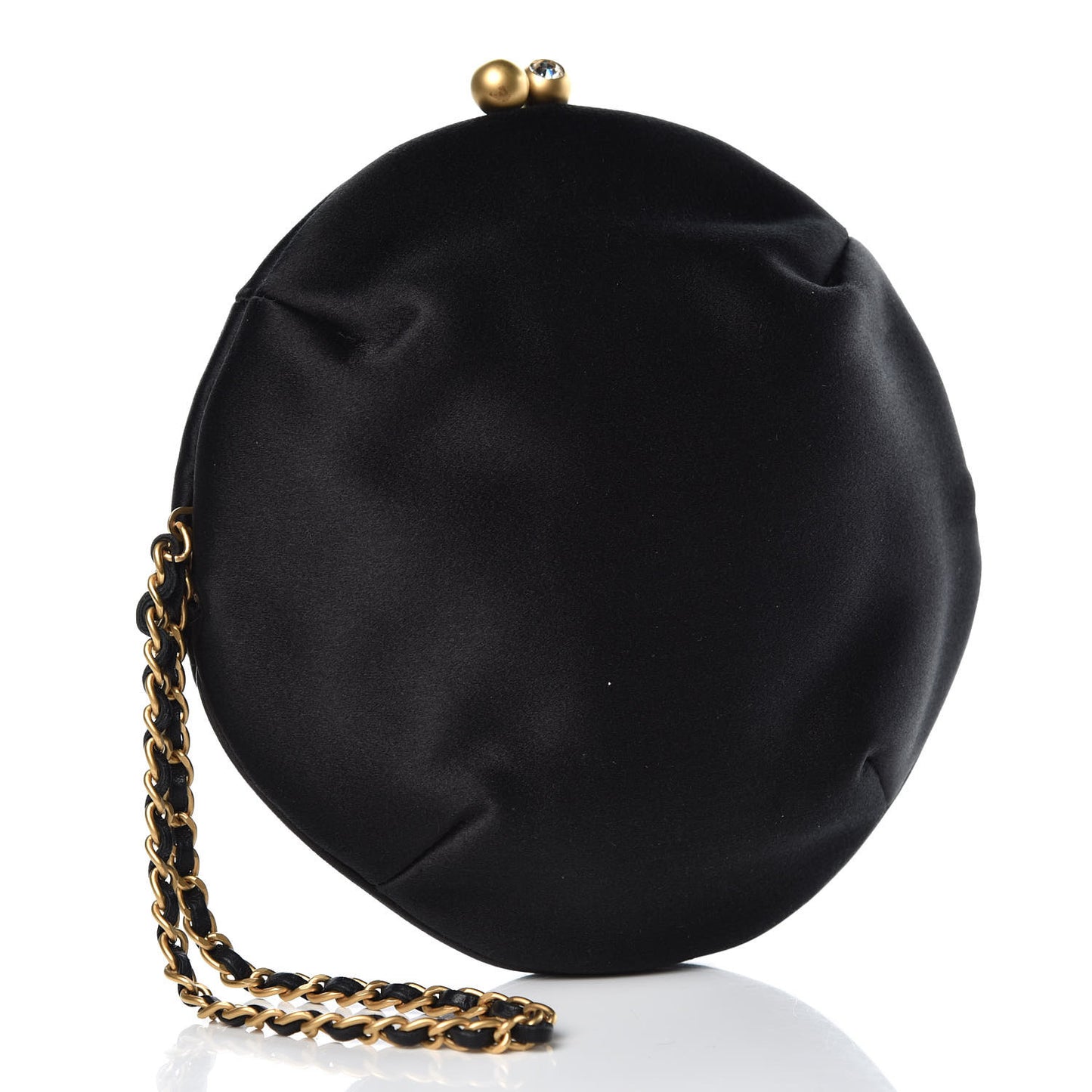 Satin Crystal Evening Wristlet Clutch Black