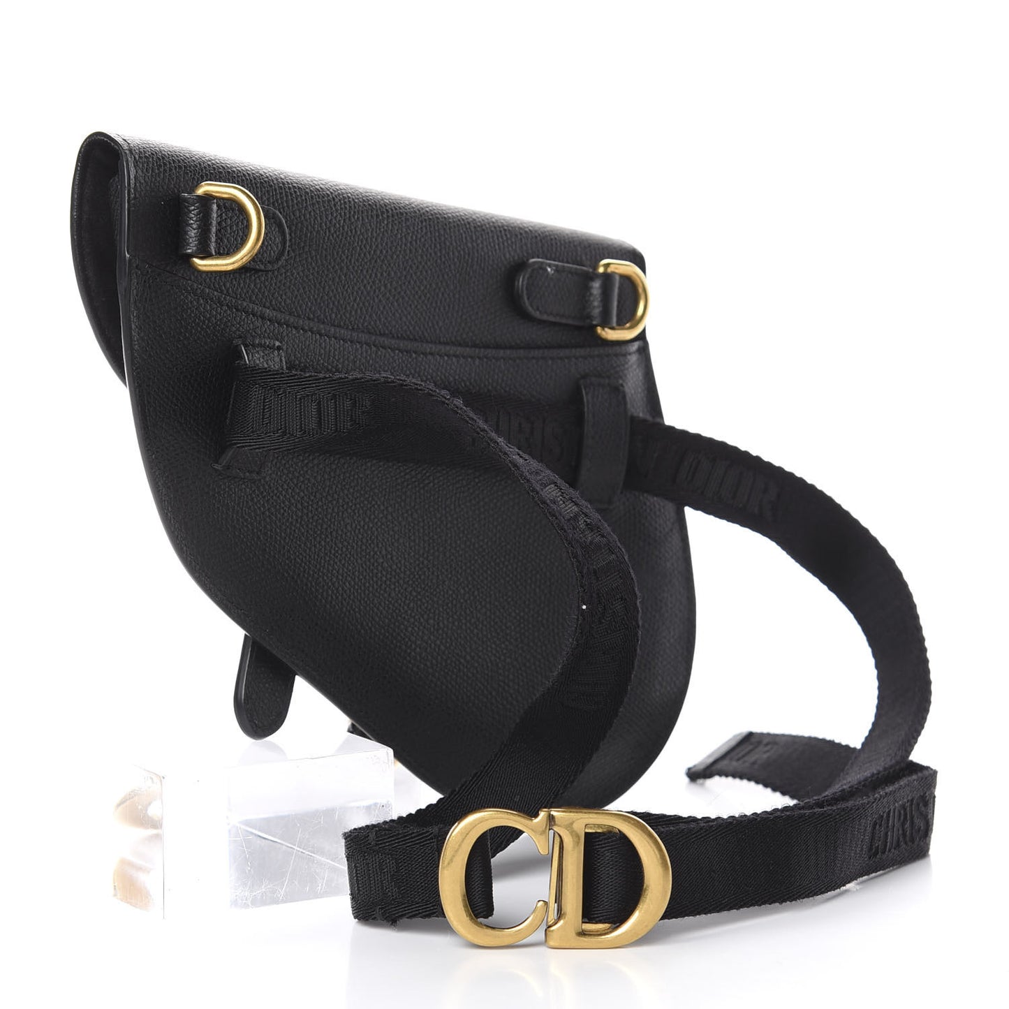Calfskin Saddle Belt Bag Black
