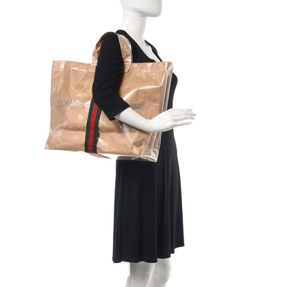 Gucci X Comme de Garçons Paper Plastic Web Shopper Tote 2 of 7