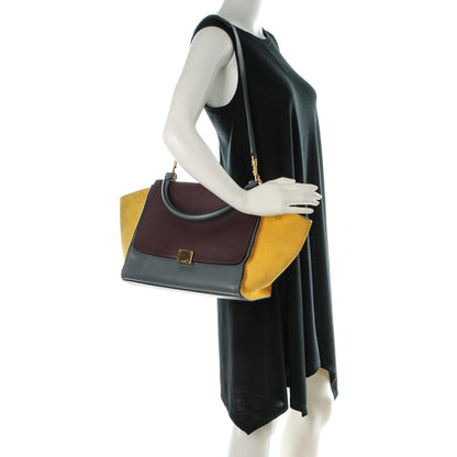 Celine Smooth Calfskin Suede Medium Tri-Color Trapeze Yellow 2 of 9