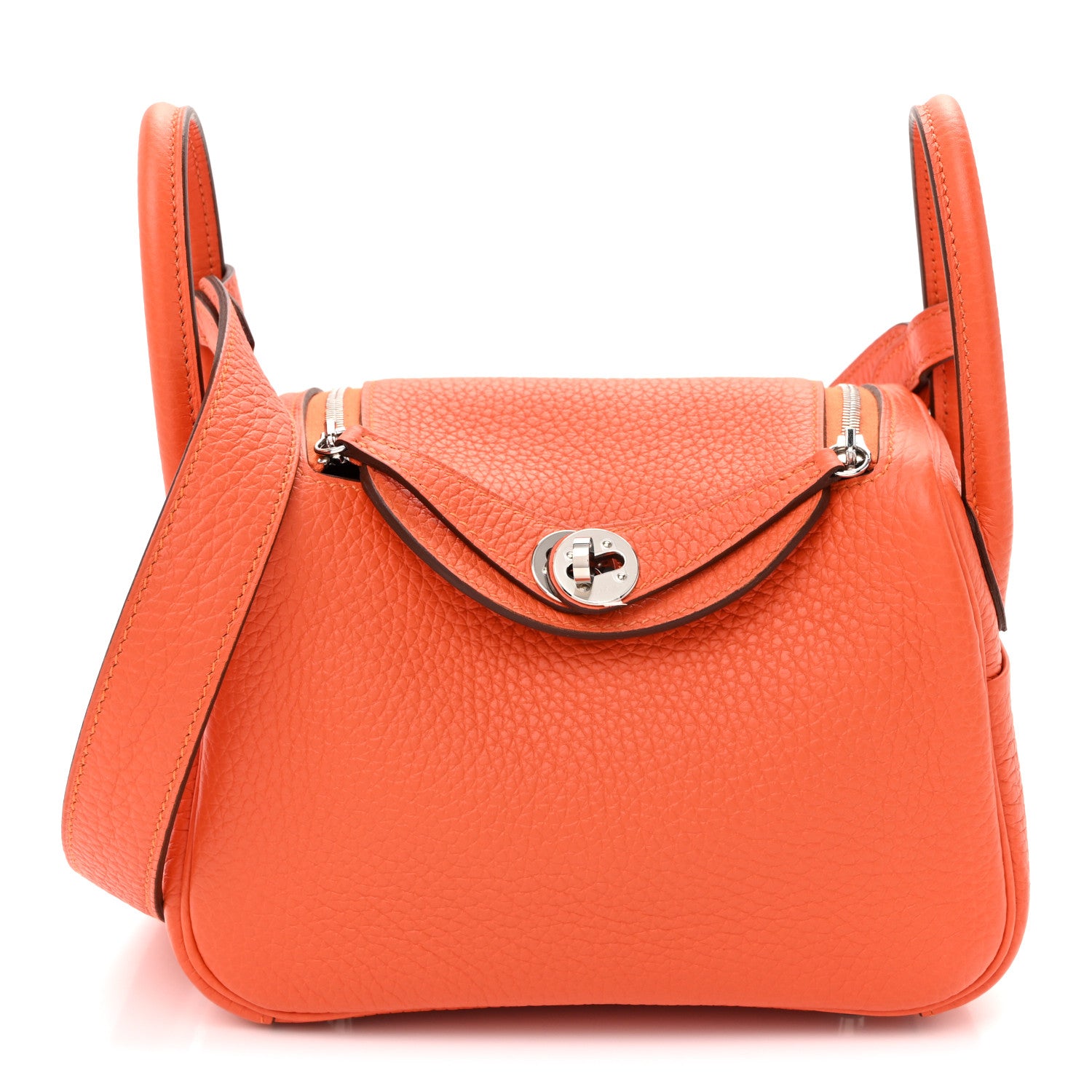 Hermes Taurillon Clemence Mini Lindy 20 Feu 1 of 10