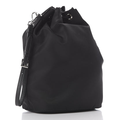 Prada Saffiano Tessuto Nylon Vela Bucket Wristlet Black 2 of 9