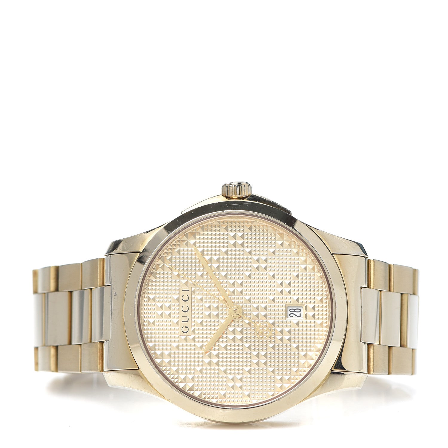 Gucci Stainless Steel 38mm G-Timeless Diamante Quartz Watch Gold 2 of 5