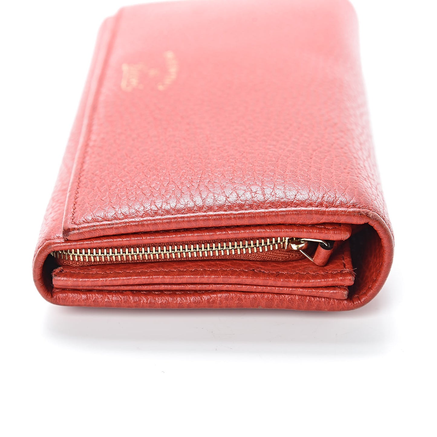 Pebbled Calfskin Continental Wallet Red