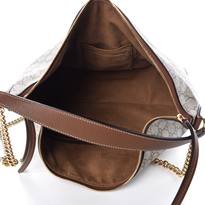 Gucci GG Supreme Monogram Large Linea A Hobo Light Brown 5 of 9