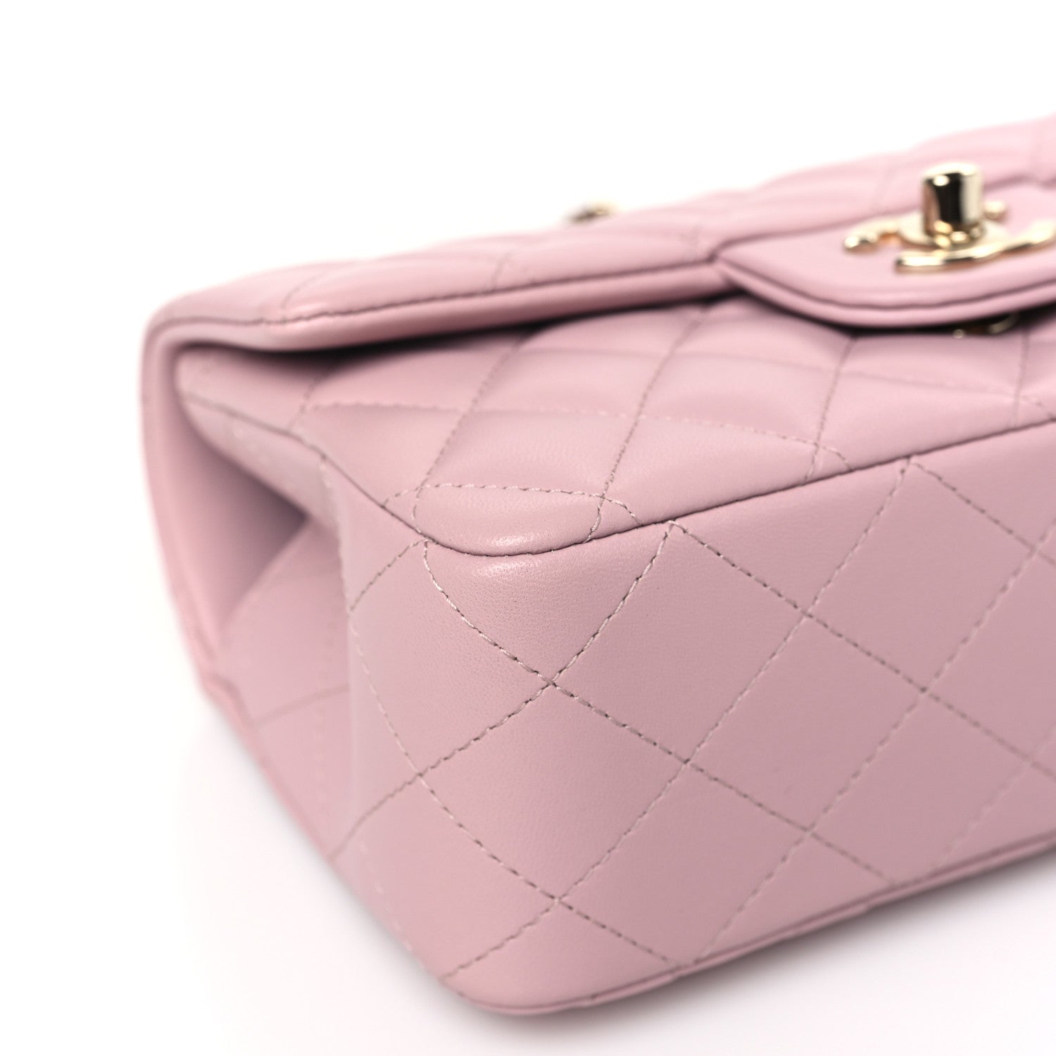 Chanel Lambskin Quilted Mini Top Handle Rectangular Flap Light Pink 8 of 9