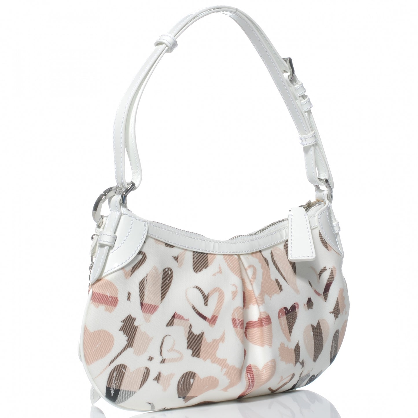 Nova Check Heart Shoulder Bag White